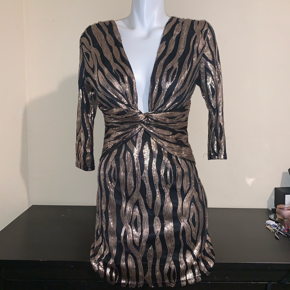 black and gold dress
